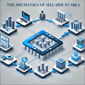 A high-level infographic for 'The Mechanics of the Sell-Side in Mergers & Acquisitions'